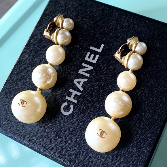 CHANEL Jewelry - CHANEL Ultra Rare XL Massive CC Pearl Earrings
